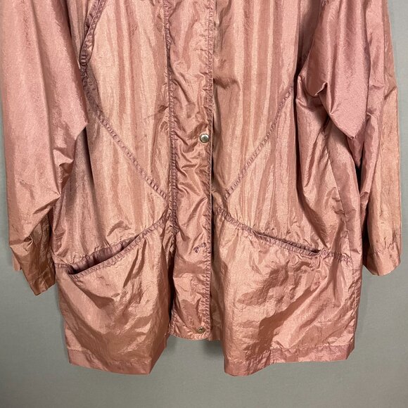 Vintage Windbreaker Jacket‎ Pink Women Size 3X Lightweight Lined FLAWS Plus Size - Picture 5 of 15